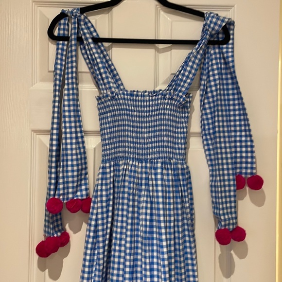 Sundress Gingham Pom Pom dress - Picture 1 of 7